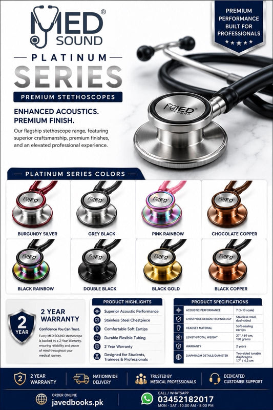 MedSound Platinum Series MS-11 Stethoscope – The Perfect Choice for Medical Students & Healthcare Professionals in Pakistan Javed Books