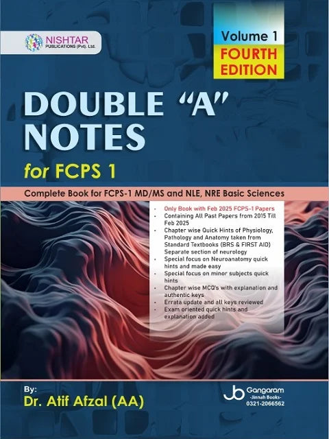 Double “A” Notes for FCPS-1 by Atif Afzal – 4th Edition 2-Volume Set: Your Ultimate Guide to FCPS-1 Success