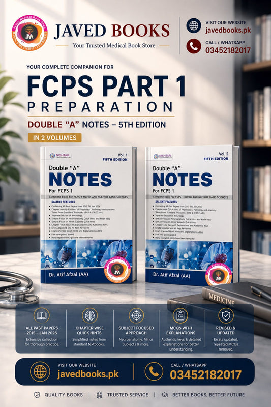 Double A Notes for FCPS-1 by Atif Afzal – 4th Edition 2 Volume Set Javed Books