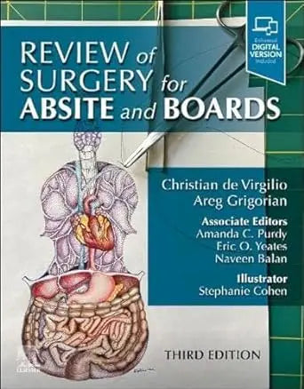 Review of Surgery for ABSITE and Boards 3rd Edition Premium Black & White Print Javed Books