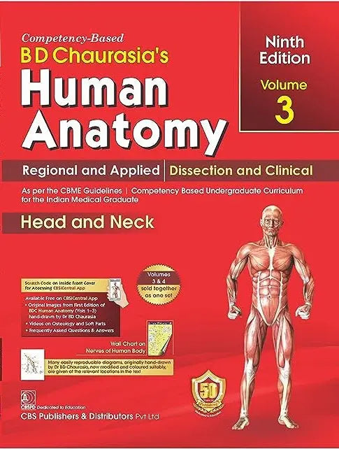 BD Chaurasia's Human Anatomy Regional And Applied Head and Neck Vol 3 My Store