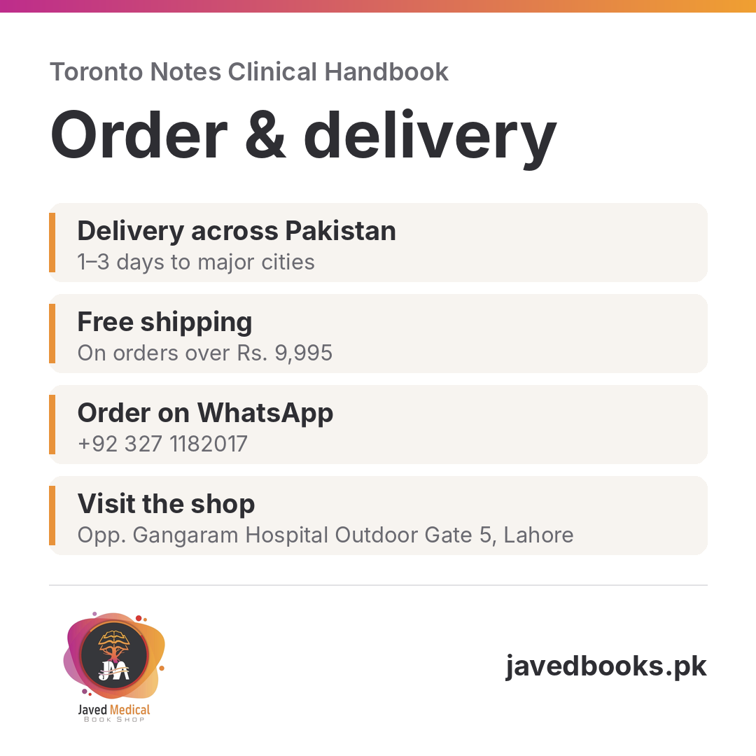 Toronto Notes Clinical Handbook 2026-2027 (42nd Edition) Javed Books