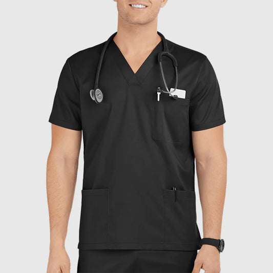 Black V-Neck SCRUBS Men