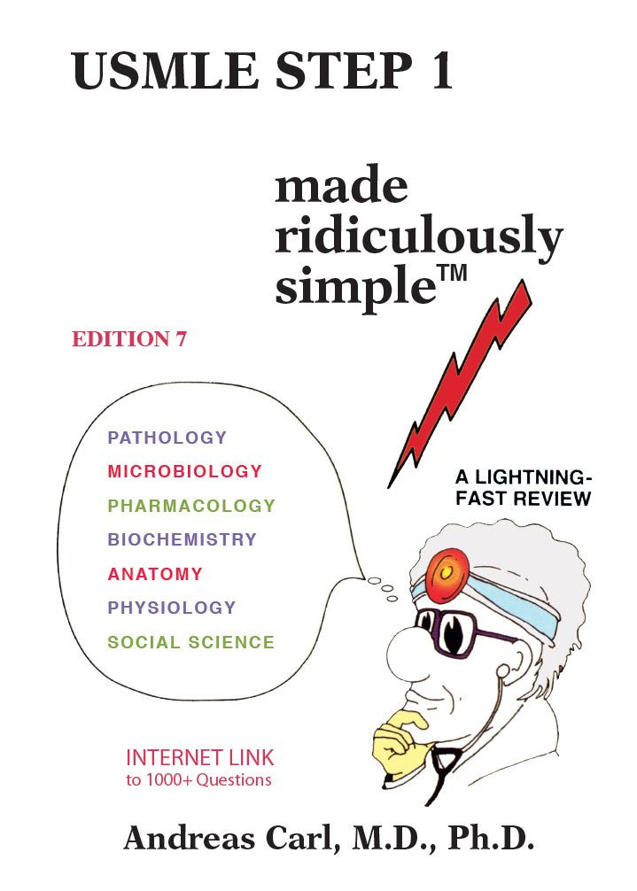 USMLE Step 1 Made Ridiculously Simple 7th Edition Premium Multicolor Matte Print Javed Books