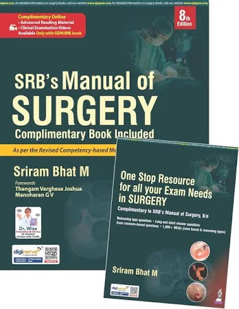SRB' s Manual of Surgery and Complimentary Book Included As Gift 8th Edition Javed Books