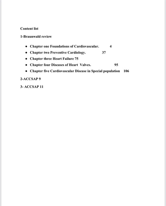 Last Week Revision Notes in Cardiology 2025