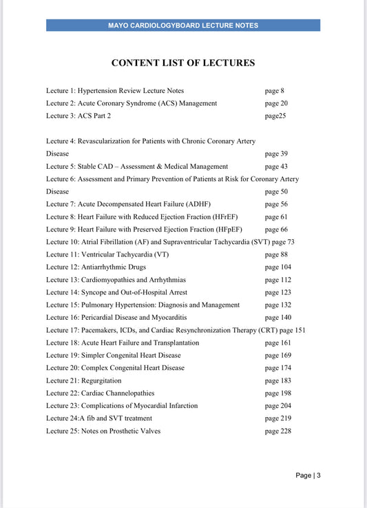 Mayo Clinic based on latest 2024-25 Mayo clinic Board Review Lectures