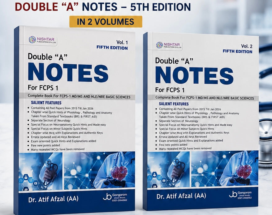 Double A Notes for FCPS-1 by Atif Afzal – 4th Edition 2 Volume Set Javed Books