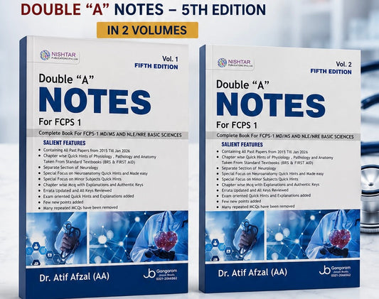 Double A Notes for FCPS-1 by Atif Afzal – 4th Edition 2 Volume Set Javed Books