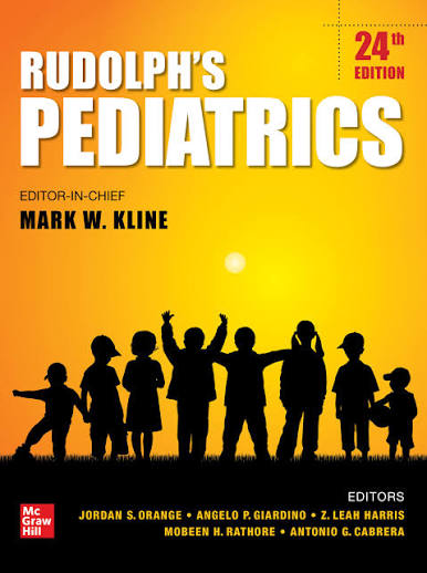 Rudolph’s Pediatrics 24th Edition cover – Editor-in-Chief Mark W. Kline – McGraw Hill