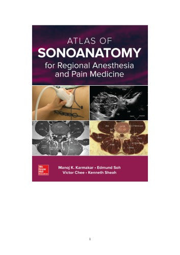 Atlas Of Sonoanatomy For Regional Anesthesia And Pain Medicine